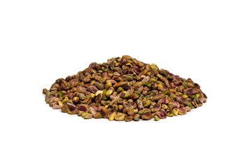 Peeled tasty pistachios as a background.