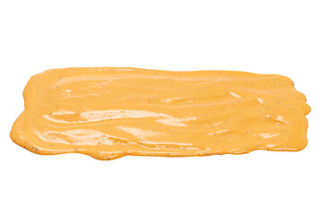 Whipped delicious sauce splashes isolated on a white background.