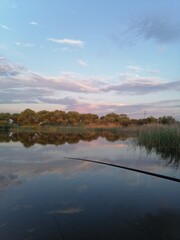 sunset over the river