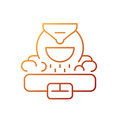 Coffee roaster gradient linear vector icon. Professional technology for beans processing. Barista accessories. Thin line color symbols. Modern style pictogram. Vector isolated outline drawing