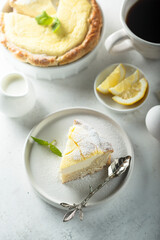 Homemade vanilla cottage cheese cake