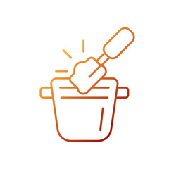 Coffee knock box gradient linear vector icon. Container for dumping processed ground. Barista accessories. Thin line color symbols. Modern style pictogram. Vector isolated outline drawing