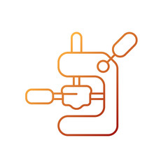 Tamping espresso machine gradient linear vector icon. Commercial appliance to prepare americano. Barista accessories. Thin line color symbols. Modern style pictogram. Vector isolated outline drawing