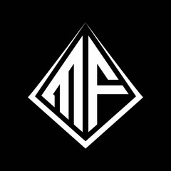 MF logo letters monogram with prisma shape design template