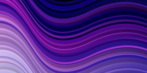 Dark Pink, Blue vector background with curved lines.