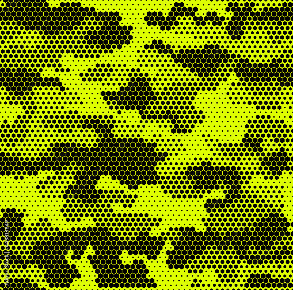 Aufkleber seamless camouflage pattern. military texture from hexagonal elements. abstract camo. print on fabri