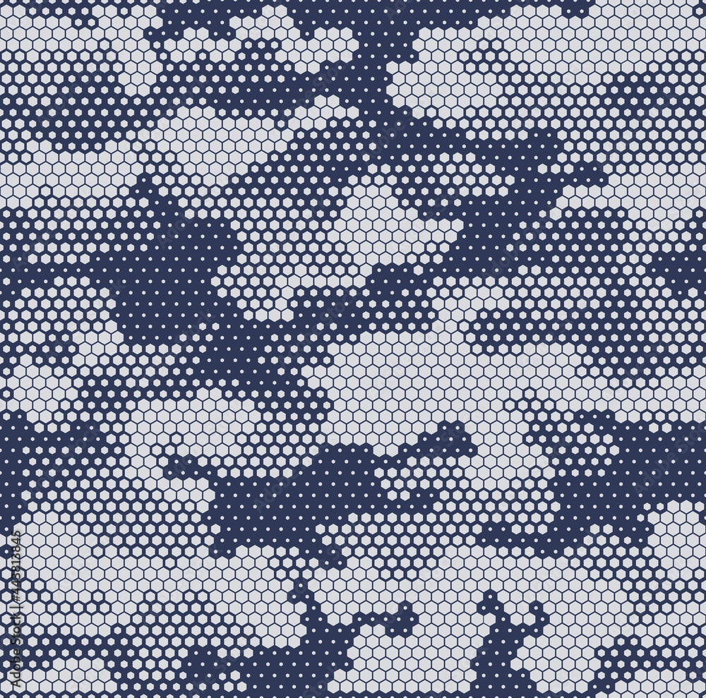 Poster seamless camouflage pattern. military texture from hexagonal elements. abstract camo. print on fabri