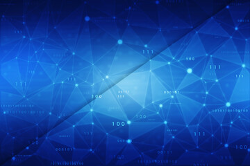 2d illustration Abstract futuristic electronic circuit technology background