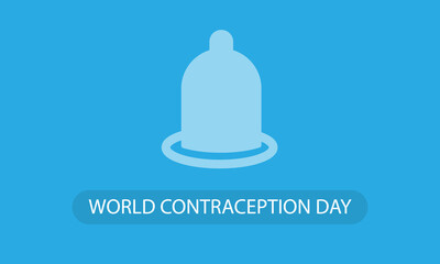 Condom on WORLD CONTRACEPTION DAY, vector art illustration.