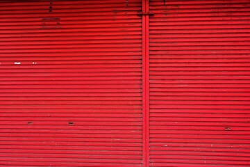 red metal rolling door background