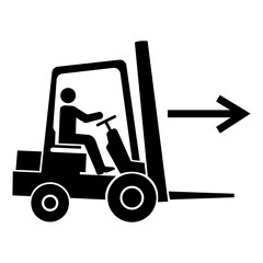 Forklift Point Right Symbol Sign Isolate On White Background,Vector Illustration EPS.10