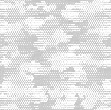 Seamless camouflage pattern. Military texture from hexagonal elements. Abstract camo. Print on fabric. Vector