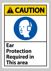 Caution Sign Ear Protection Required In This Area Symbol