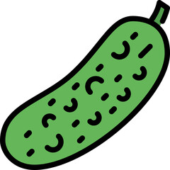 cucumber color outline icon