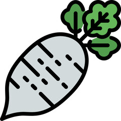 radish color outline icon