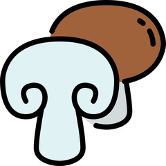 mushroom color outline icon