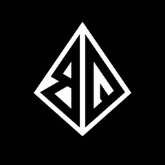 BQ logo letters monogram with prisma shape design template