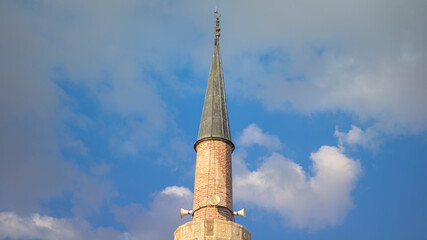 Minaret, mosque tower, the minaret of a mosque, Islamic concept, Muslim minaret concept, selective focus