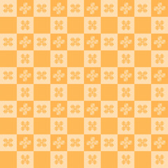 Naklejka premium Seamless pattern with yellow square abstract background texture textile fashion clothes mosaic pixels wallpape vector illustration EPS10