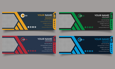Modern business card template.Contact identity email signature template.Electronic mail, personal email footer design.