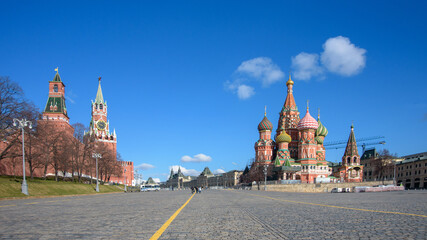 Moscow. Red Square. Saint Basil's Cathedral. The Cathedral of the Protection of Most Holy Theotokos...