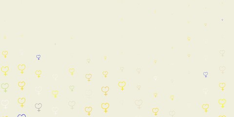 Light Gray vector backdrop with women power symbols.