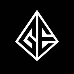 GE logo letters monogram with prisma shape design template