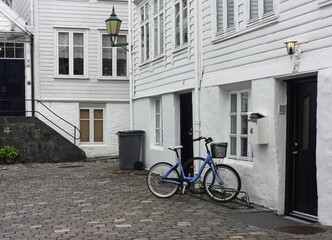 Fototapeta na wymiar bicycle in the city, Bergen, Norway