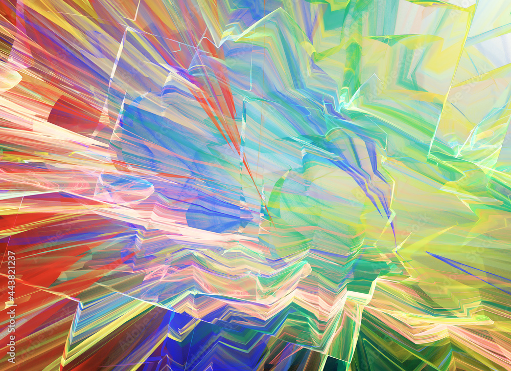 Poster abstract color dynamic background with lighting effect. fractal wavy. fractal art