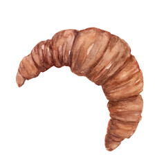 Croissant. Puff pastry. Watercolor illustration.
