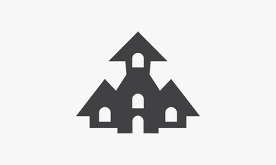 castle icon isolated on white background.