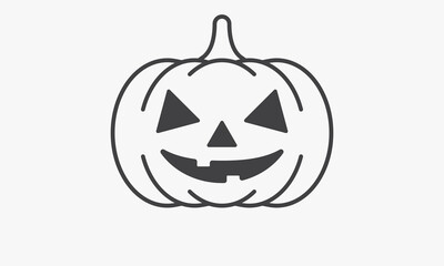 line icon pumpkin halloween design vector on white background.