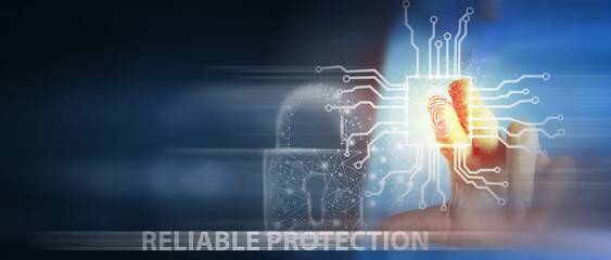 Fingerprint scan provides security access with biometrics identification