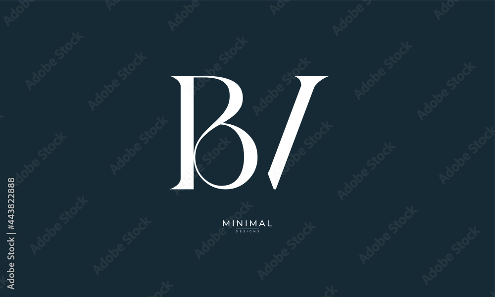 Wall mural monogram icon logo bv