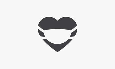 mask heart icon design vector.