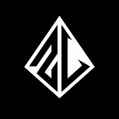 ZV logo letters monogram with prisma shape design template