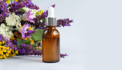 Banner glass serum dropper bottle organic skincare cosmetic