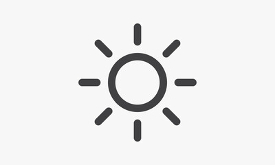 sun icon vector on white background.