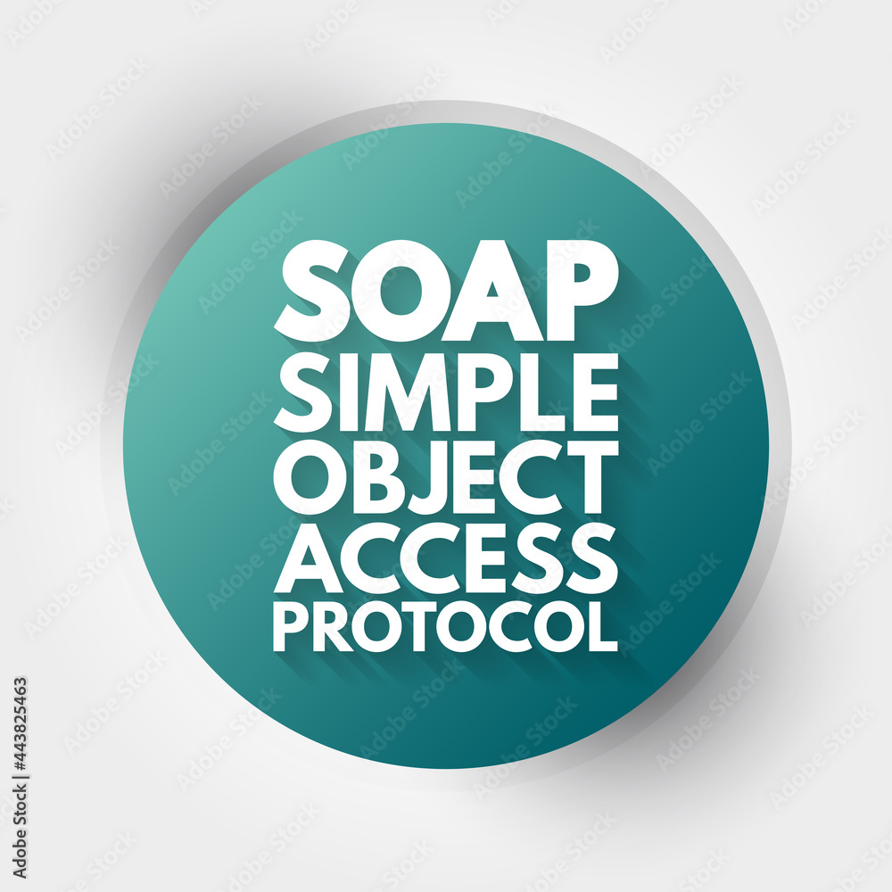 Poster soap - simple object access protocol acronym, technology concept background