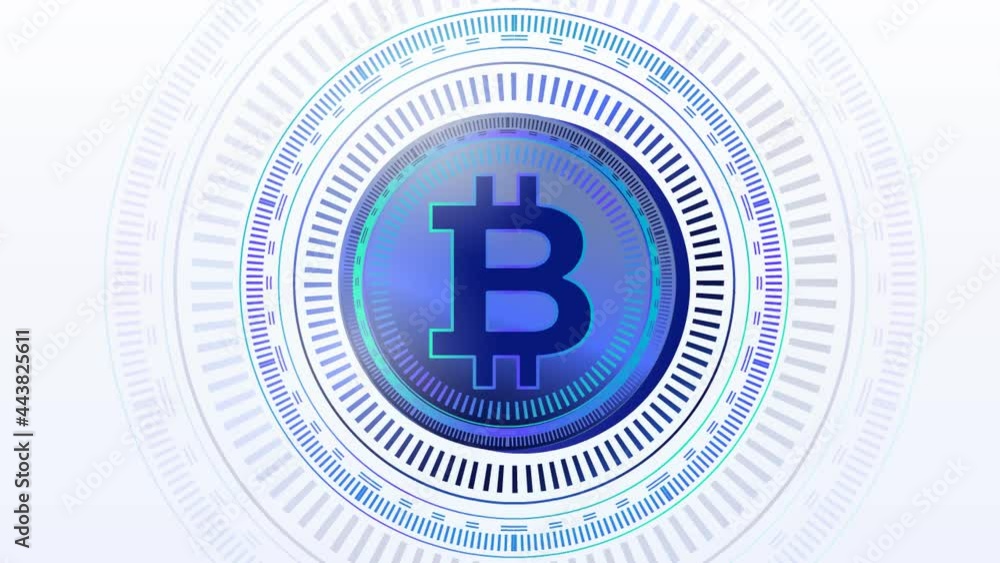 Poster bitcoin, electronic money. pulsating icon bitcoin. cryptocurrency. banner, template for a web page. 