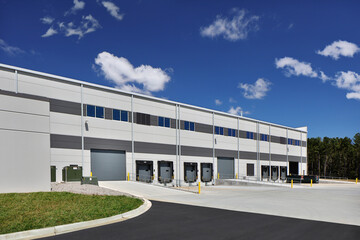 Fototapeta na wymiar Modern generic office business storage industrial building façade