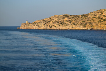 Fototapeta premium View from the boat somewhere in Greece