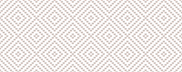 White luxury background with small pearls and rhombuses. Seamless vector illustration. 