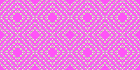 Pink luxury background with pearls and rhombuses. Seamless vector illustration. 