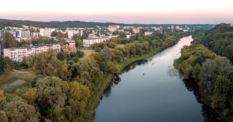 Vilnius capital of Lithiania in europe. River Neris in antakalnis next to P.vileisio pedestrian street.