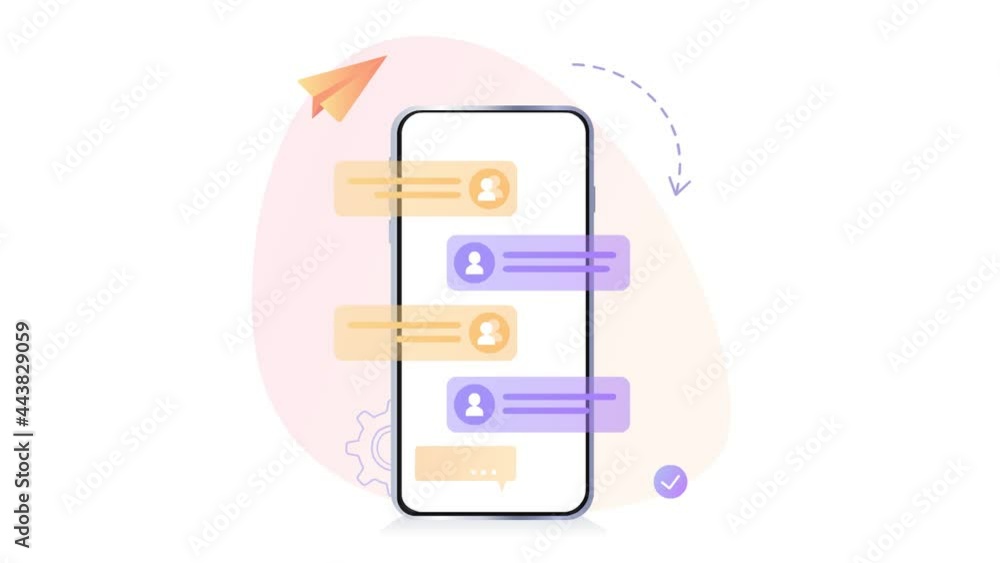 Poster chat interface application with dialogue. sms messenger. flat web icons. chat bubble. dialogue ballo