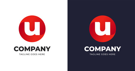 Letter U logo design template with circle shape style © BlackSweet_Studio