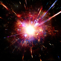 Obraz premium Sunburst. Space dust. The elements of this image furnished by NASA.