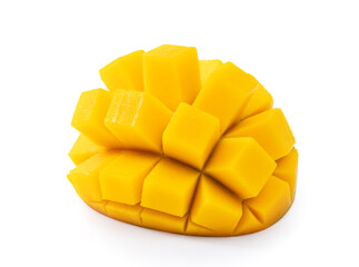 Beautiful delicious mango isolated on white table background.