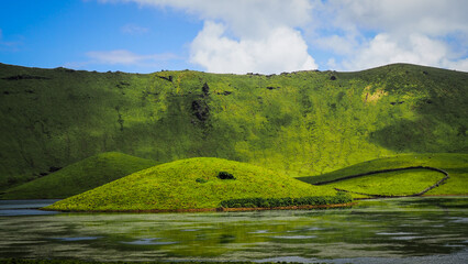 The landscape of Corvo island in the Azores © Jakub